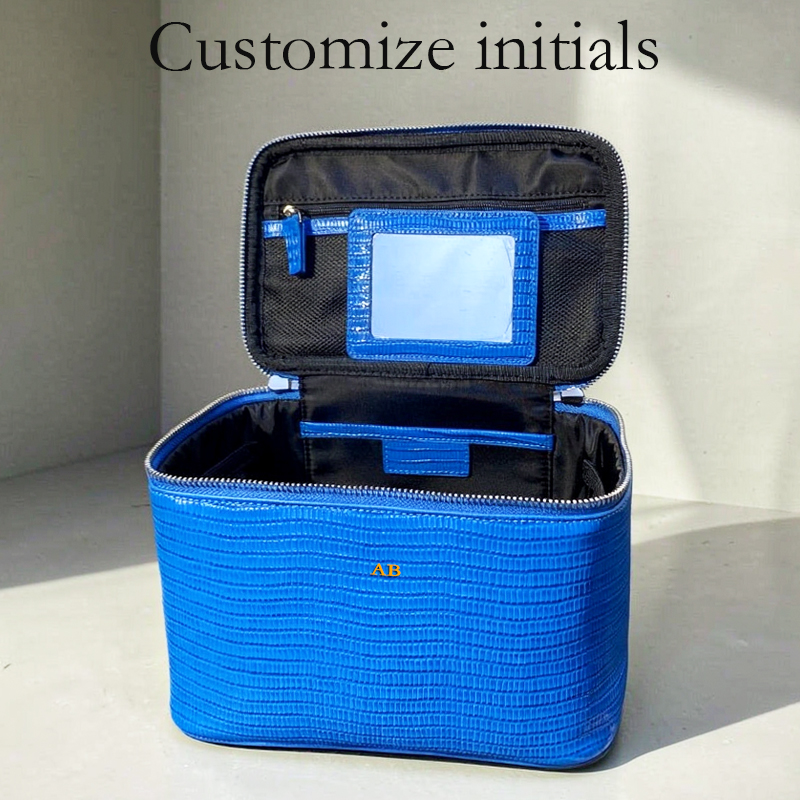 Luxury Skincare Organizer - Kişiselleştirilebilir Baş Harfleri İlk Katman Sığır