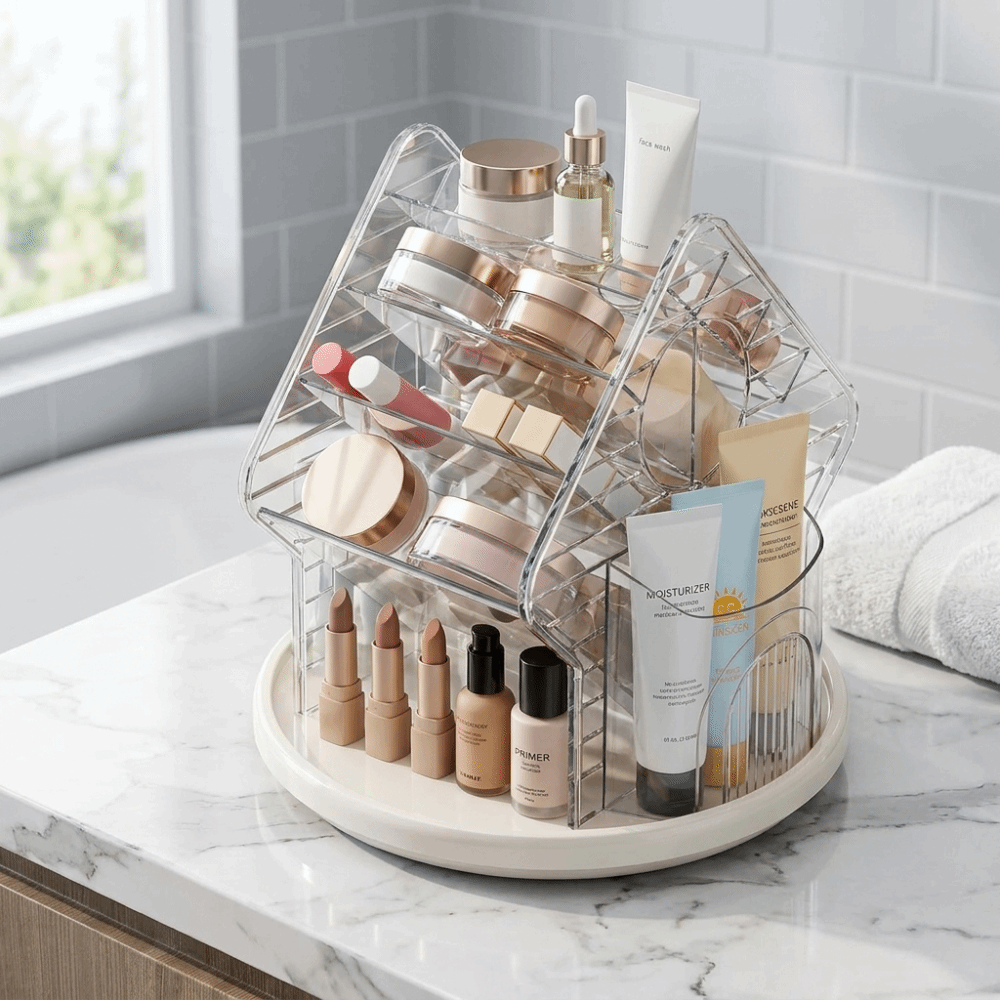 Dönen Masaüstü Kozmetik Düzenl - Luxury Skincare Organizer incelemesi ve fiyatı