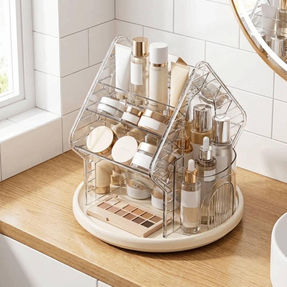 Dönen Masaüstü Kozmetik Düzenl - Luxury Skincare Organizer incelemesi ve fiyatı